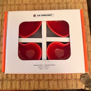 Le Creuset Cerise Heart Pinch Bowls Set of 4
